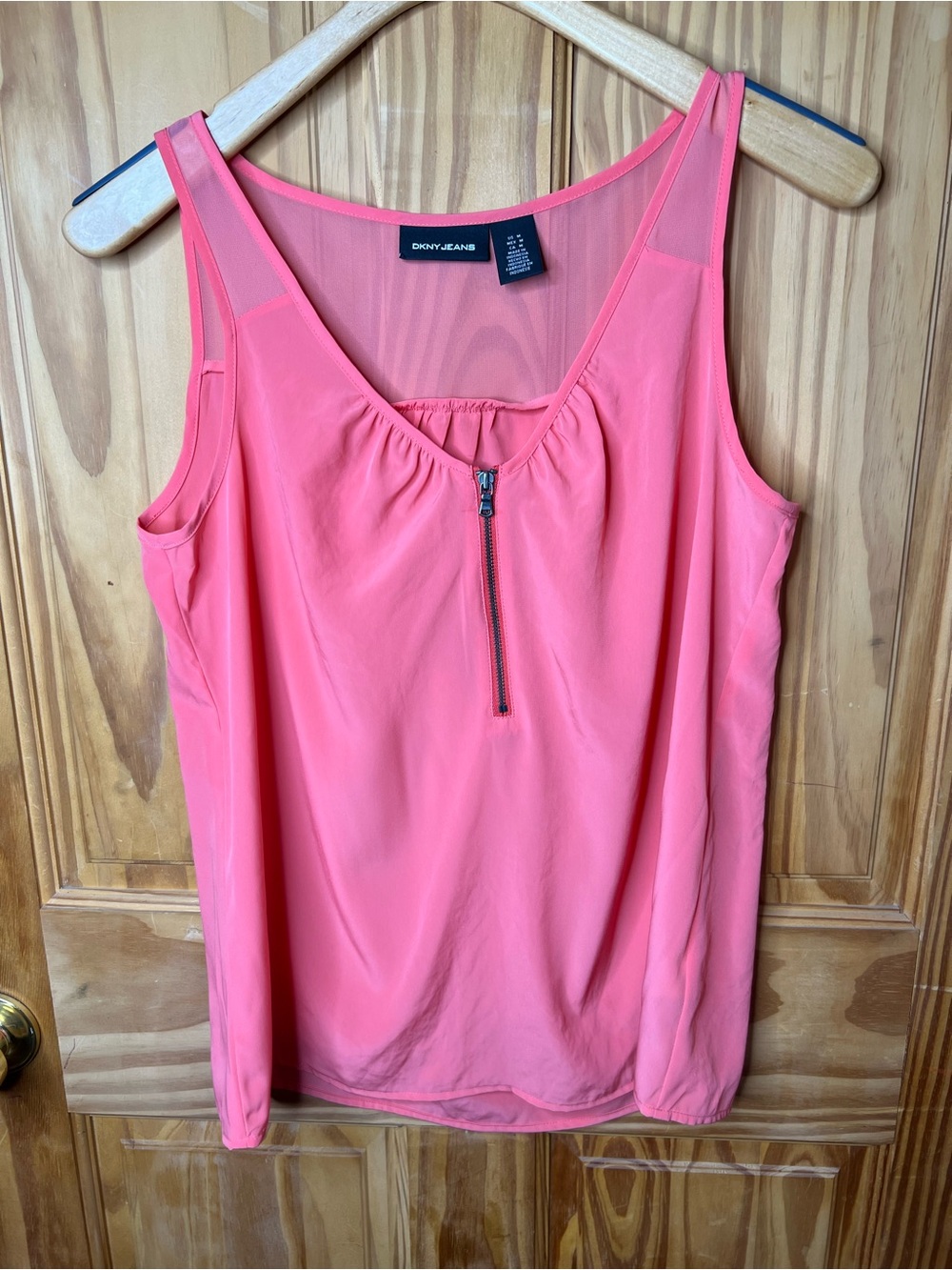 Dkny Coral Zip-Front Sleeveless Camisole